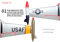 HSDJETS T-33 Foam Turbine Yellow ribbon Colors PNP XT60 plug